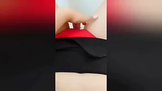 Young stepsister masturbates her bedraggled pussy through red small-clothes when quarters solitarily - LuxuryOrgasm